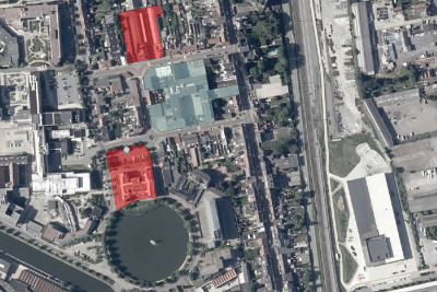Situering sites scholencampus Barnum-VISO (bron Geopunt Vlaanderen)